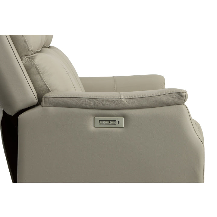Easton Leather Power Reclining Loveseat with Power Headrests &amp; Lumbar in Dove
