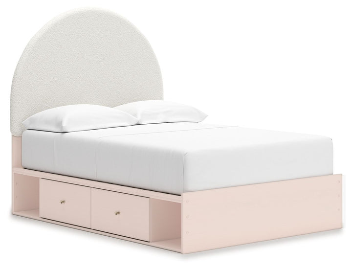 Wistenpine - Full Upholstered Panel Bed With Under Bed Storage - Blush by Ashley Furniture product image