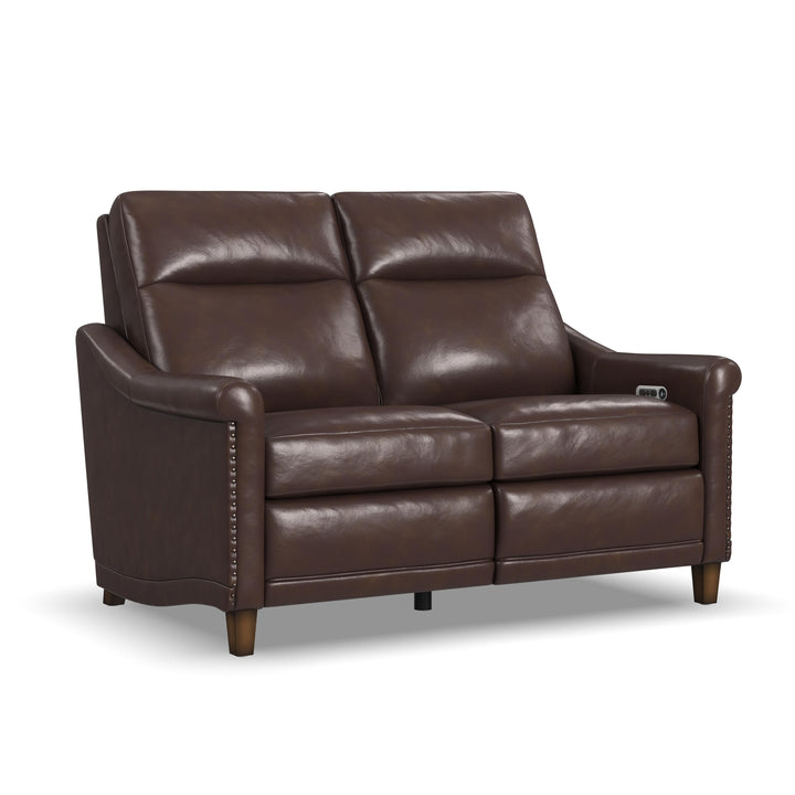 Elizabeth Leather Power Recliner with Power Headrest in Brunette