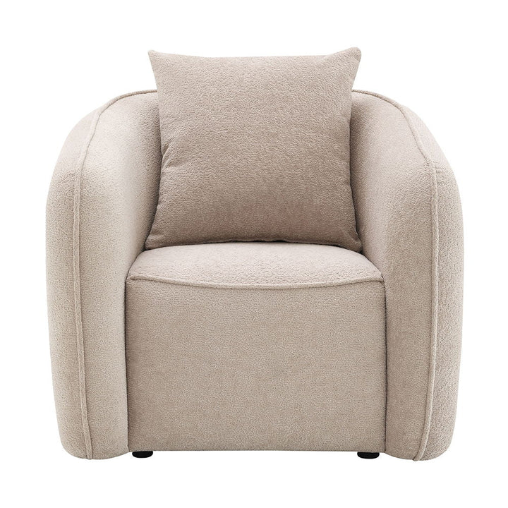Keith - Chair With Pillow - Beige Chenille