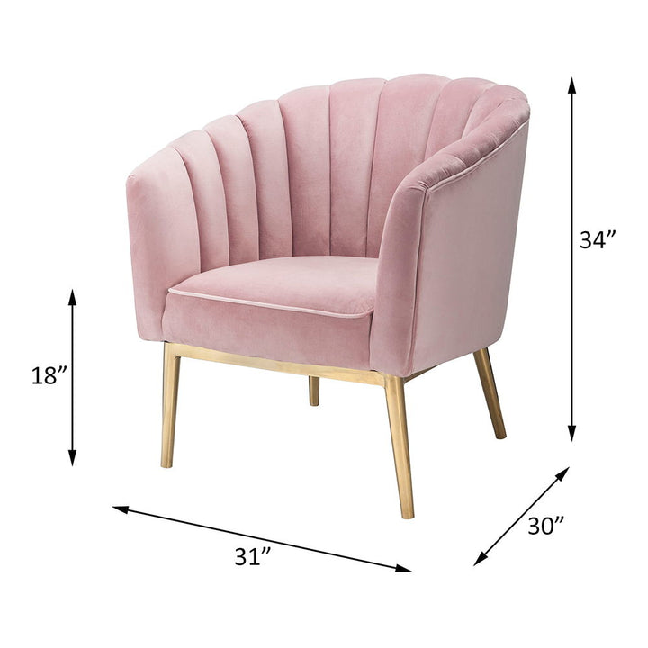 Colla - Accent Chair - Blush Pink Velvet & Gold