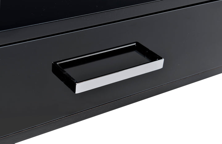 Coleen - Writing Desk - Black High Gloss & Chrome
