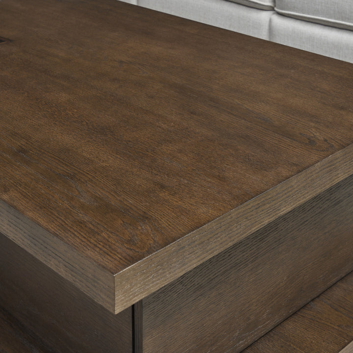flexsteel-w1013-0311-athens-rectangular-coffee-table-with-casters-chocolate-brown