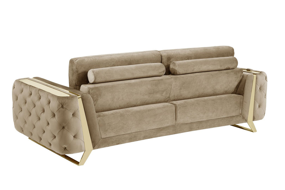 DivanItalia 1051 Sofa in Velvet Fabric - Cream