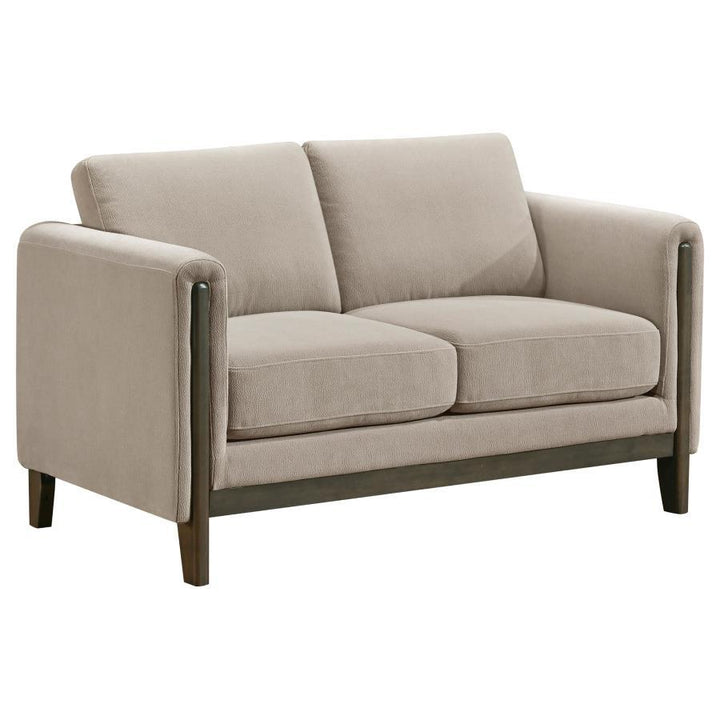 Islington - 3 Piece Upholstered Panel Arm Sofa Set - Taupe