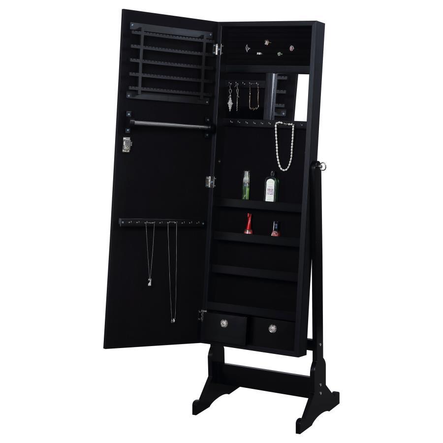 Tutuola - Cheval Mirror With Jewelry Storage - Black