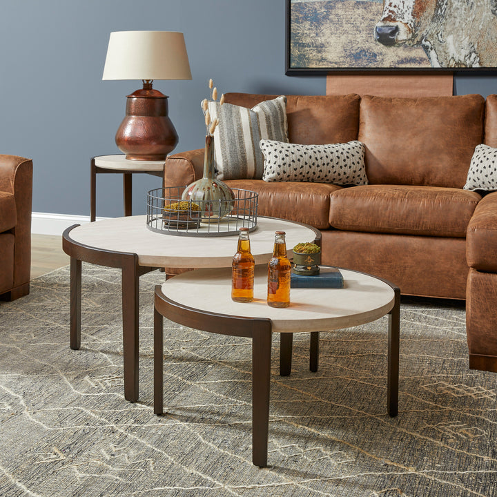 flexsteel-w1033-034-palette-occasional-round-coffee-table-beige