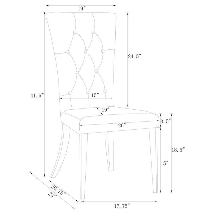 Kerwin - Velvet Upholstered Dining Side Chair  - Gray