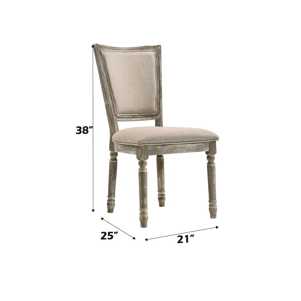 Gabrian - Fabric Side Chair Set of 2) - Two-Tone Beige & Reclaimed Gray