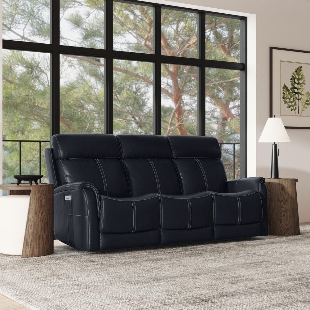Flexsteel 1524-63PH-05040 View  Power Reclining Sofa With Console, Power Headrests & Lumbar  Blue