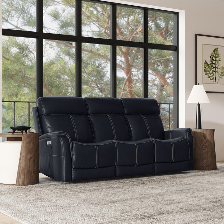 Flexsteel 1524-63PH-05040 View  Power Reclining Sofa With Console, Power Headrests & Lumbar  Blue