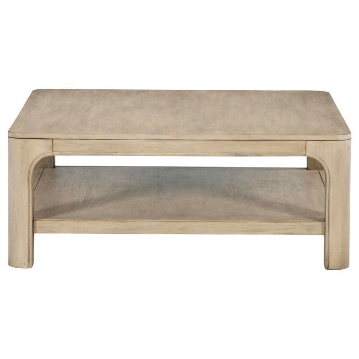 Solano - Square Wood Cocktail Coffee Table - Weathered Mango