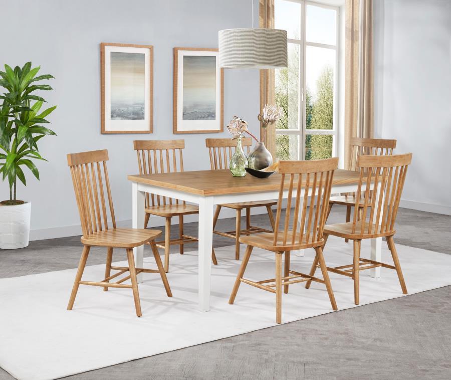 Coaster Furniture Andrews - 7 Piece Rectangular Dining Set - Light Ash And White