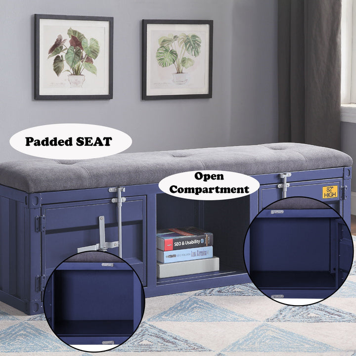 Cargo - Bench With Storage - Blue / Gray