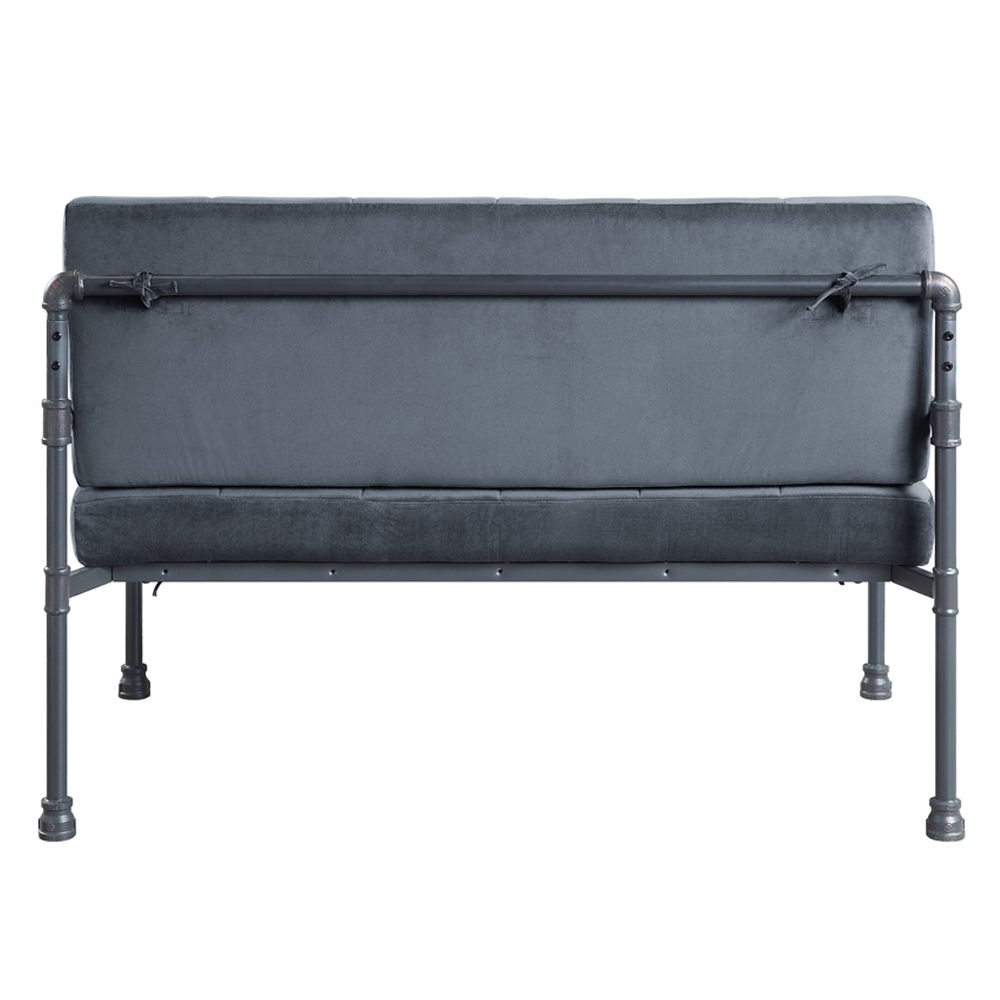 Brantley - Loveseat - Gray Velvet & Sandy Gray