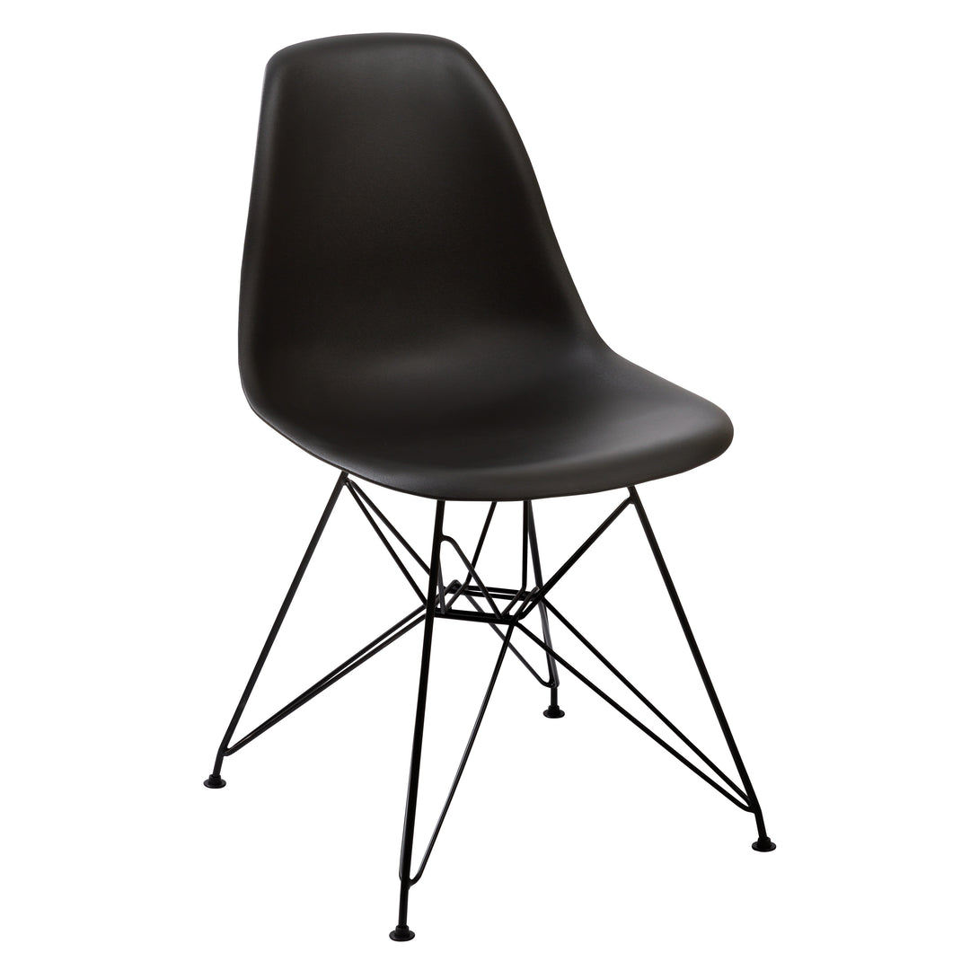 Modus Furniture 9Lf866R Rostock Molded Plastic Wire Base Dining Chair In Black