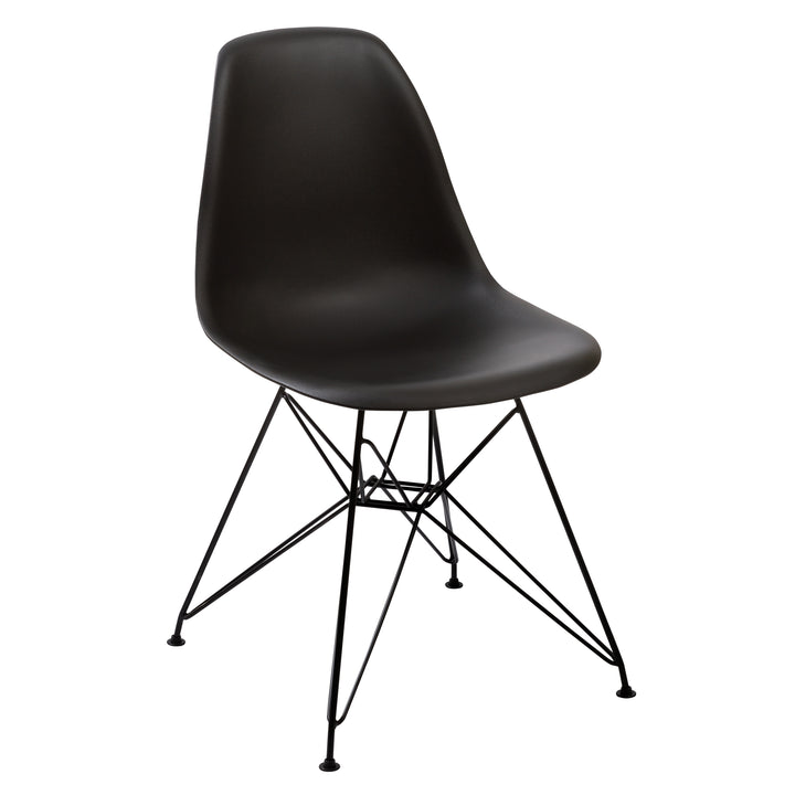 Modus Furniture 9Lf866R Rostock Molded Plastic Wire Base Dining Chair In Black
