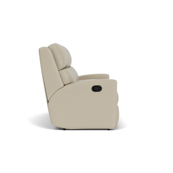 Catalina Leather Reclining Loveseat With Console Beige