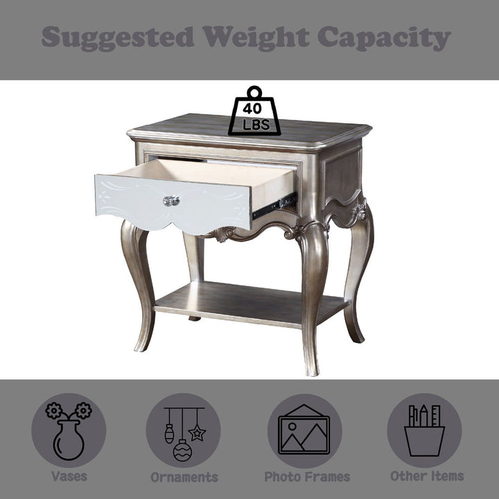 Esteban - 30" Nightstand - Antique Champagne