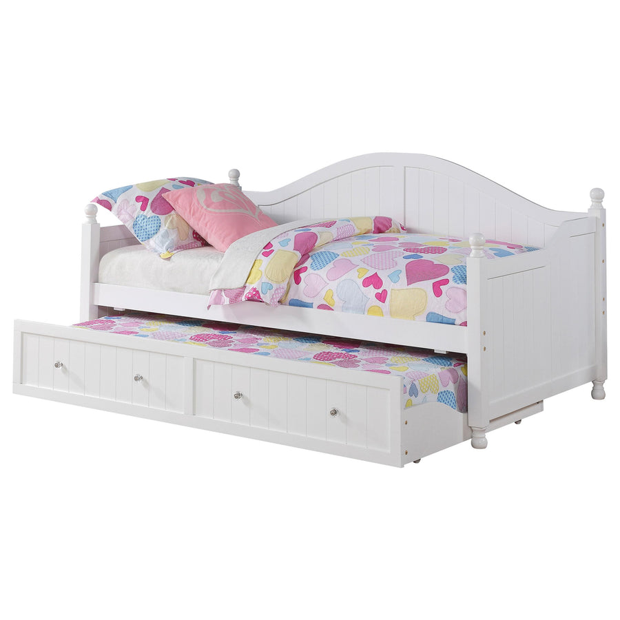 Coaster Furniture 300053 Julie Ann Wood Twin Daybed with Trundle White