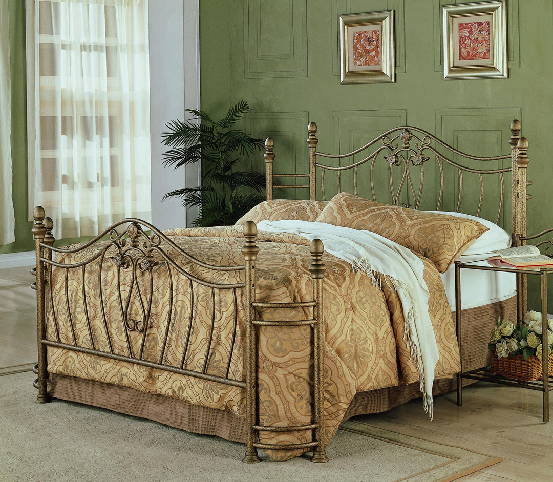 Coaster Furniture 300171KE Sydney Eastern King Headboard and Footboard Brushed Gold