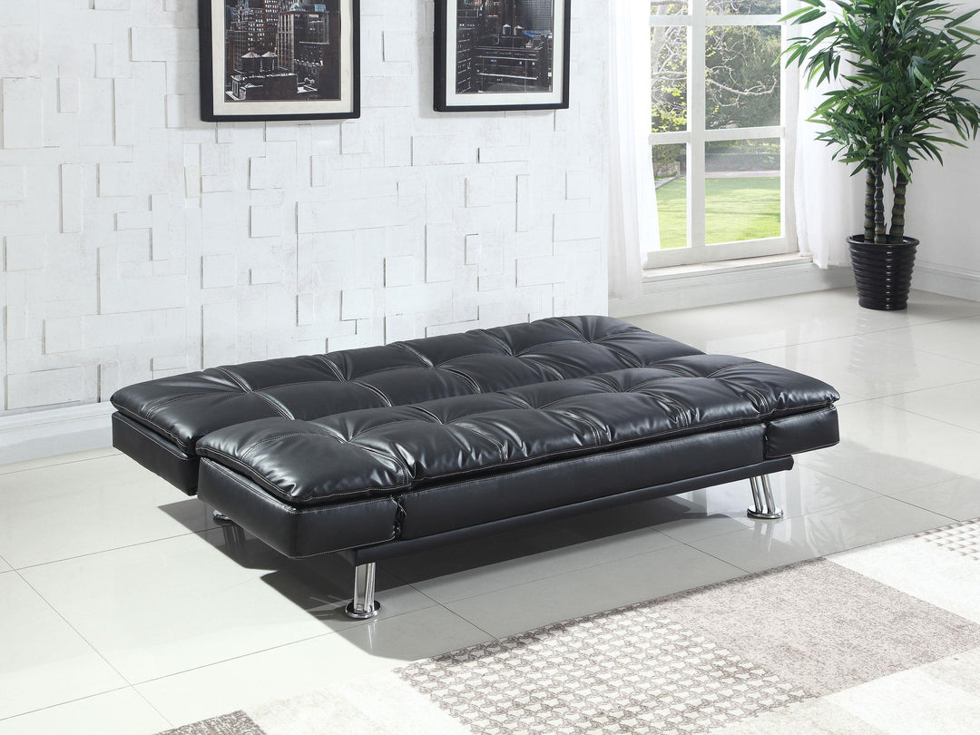 Coaster Furniture 300281 Dilleston Upholstered Tufted Convertible Sofa Bed Black