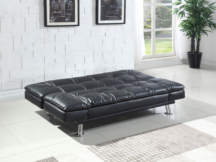 Coaster Furniture 300281 Dilleston Upholstered Tufted Convertible Sofa Bed Black