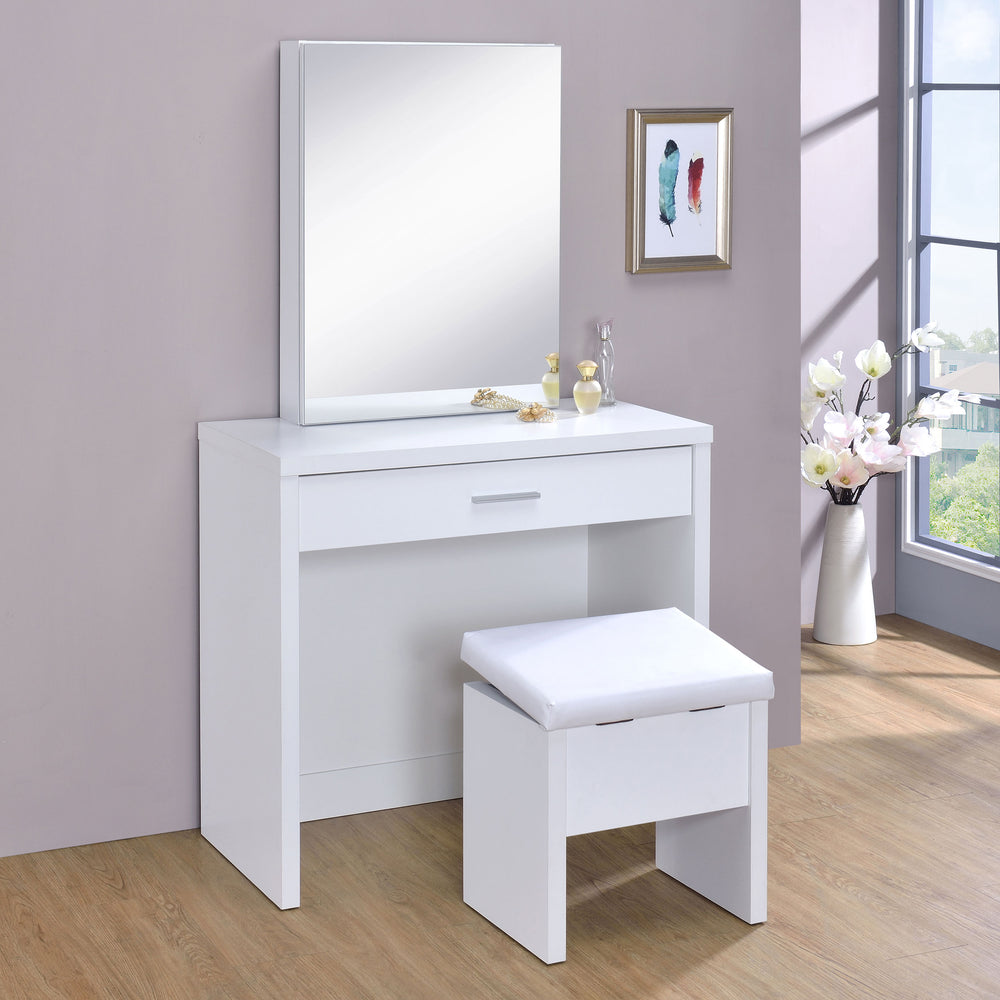 Harvey - Vanity Set With Lift - Top Stool - White