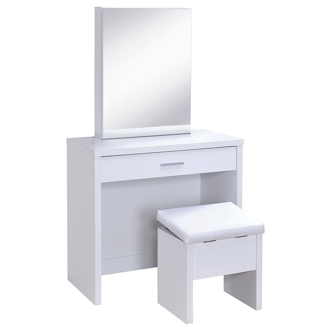 Coaster Furniture 300290 Harvey Vanity Set with Lift-Top Stool White