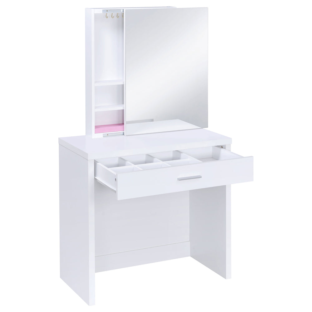 Harvey - Vanity Set With Lift - Top Stool - White
