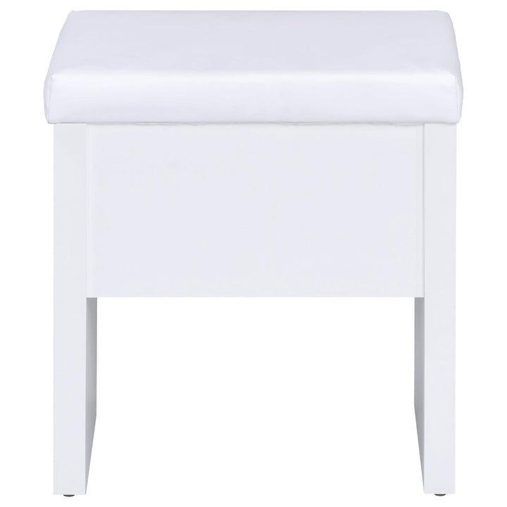 Coaster Furniture 300290 Harvey Vanity Set with Lift-Top Stool White