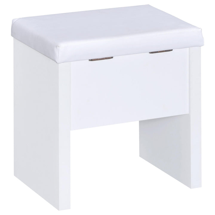 Coaster Furniture 300290 Harvey Vanity Set with Lift-Top Stool White