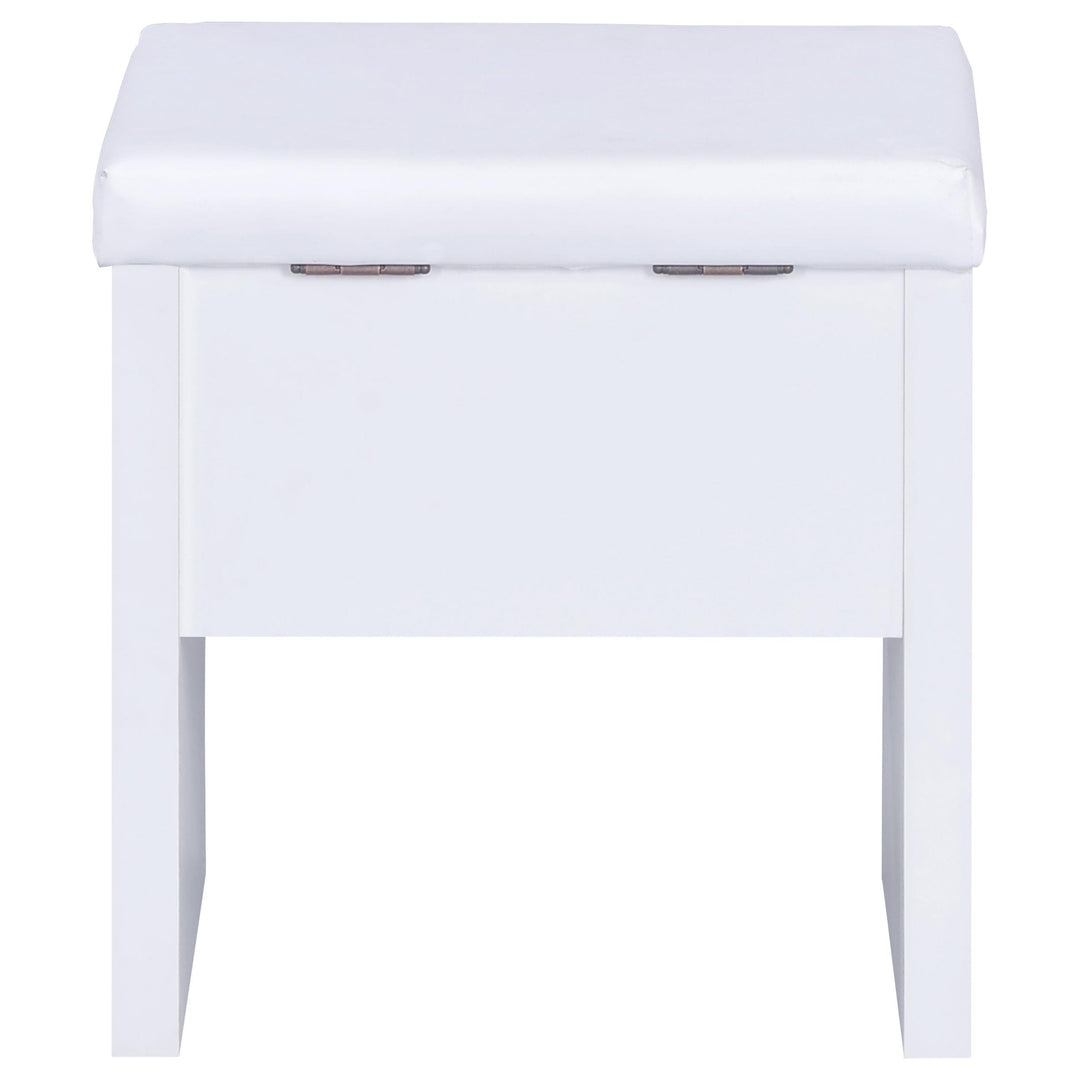 Coaster Furniture 300290 Harvey Vanity Set with Lift-Top Stool White
