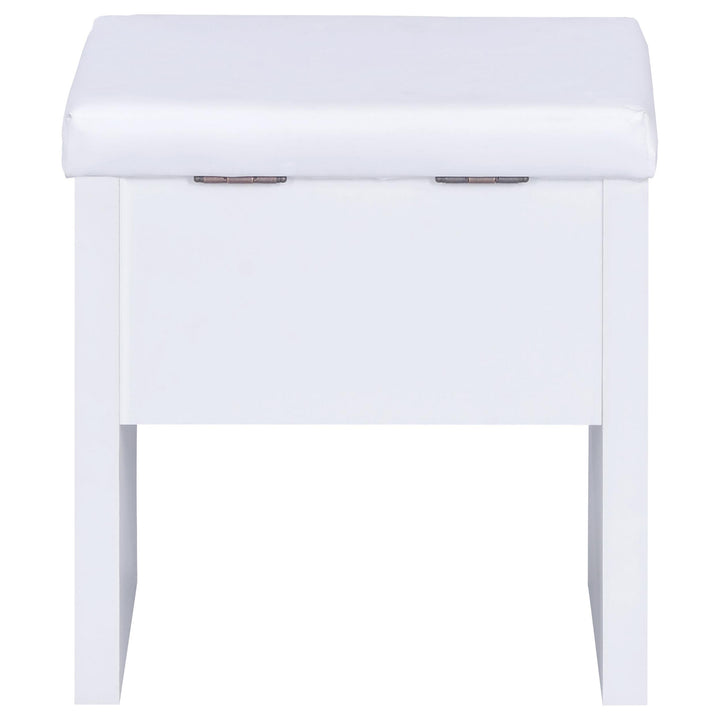 Coaster Furniture 300290 Harvey Vanity Set with Lift-Top Stool White
