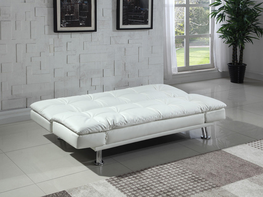 Coaster Furniture 300291 Dilleston Upholstered Tufted Convertible Sofa Bed White