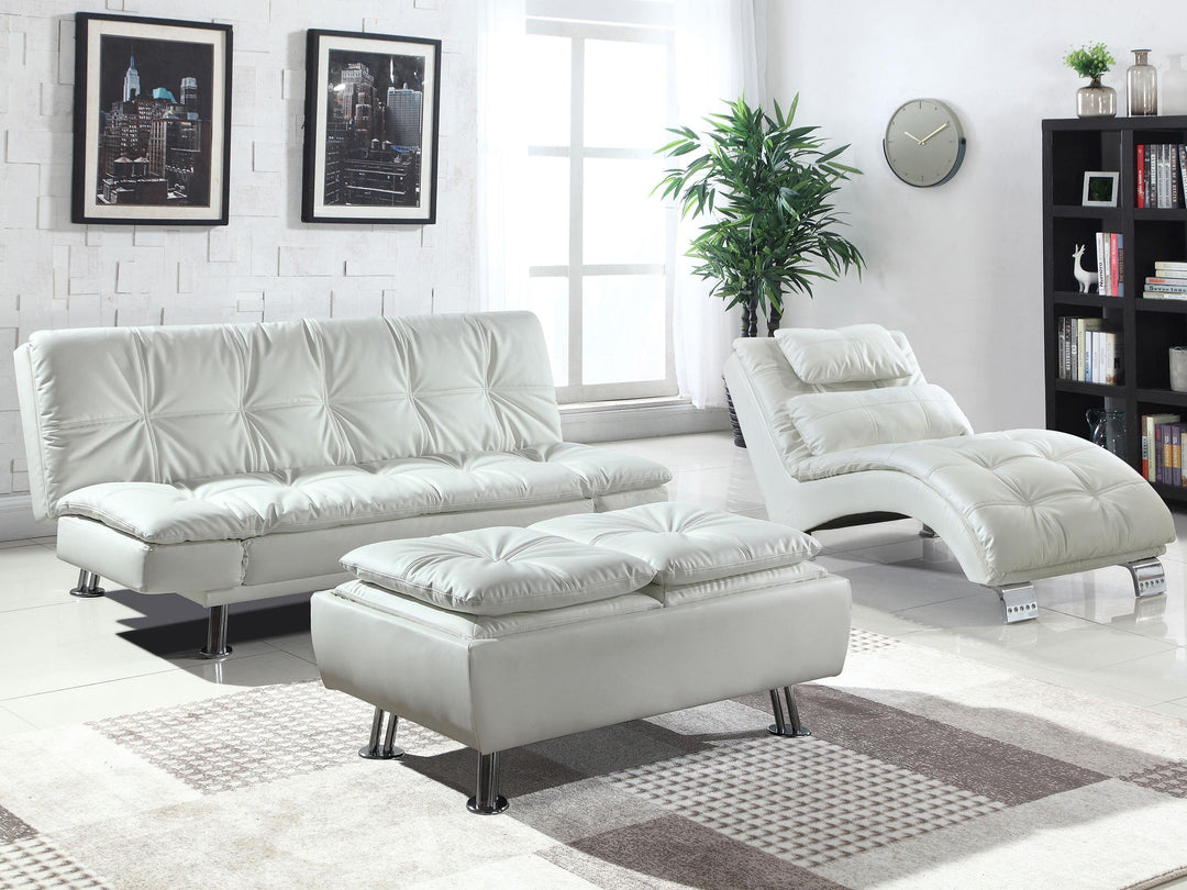 Coaster Furniture 300291 Dilleston Upholstered Tufted Convertible Sofa Bed White