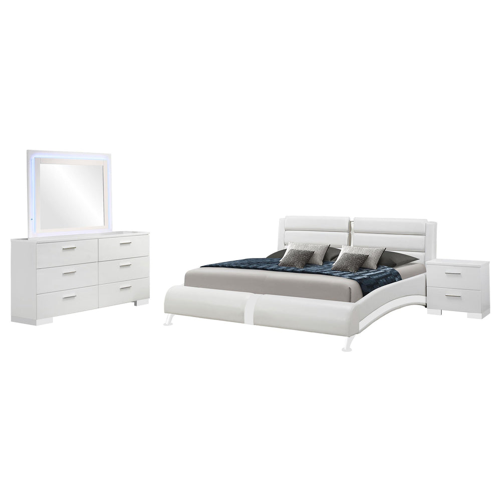 Coaster Furniture 300345KE-S4L Jeremaine 4-Piece Eastern King Bedroom Set White