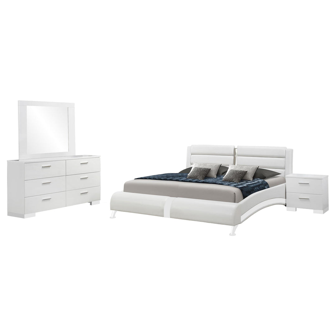 Coaster Furniture 300345KE-S4 Jeremaine 4-Piece Eastern King Bedroom Set White