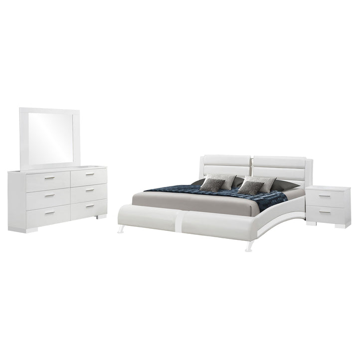 Coaster Furniture 300345KE-S4 Jeremaine 4-Piece Eastern King Bedroom Set White