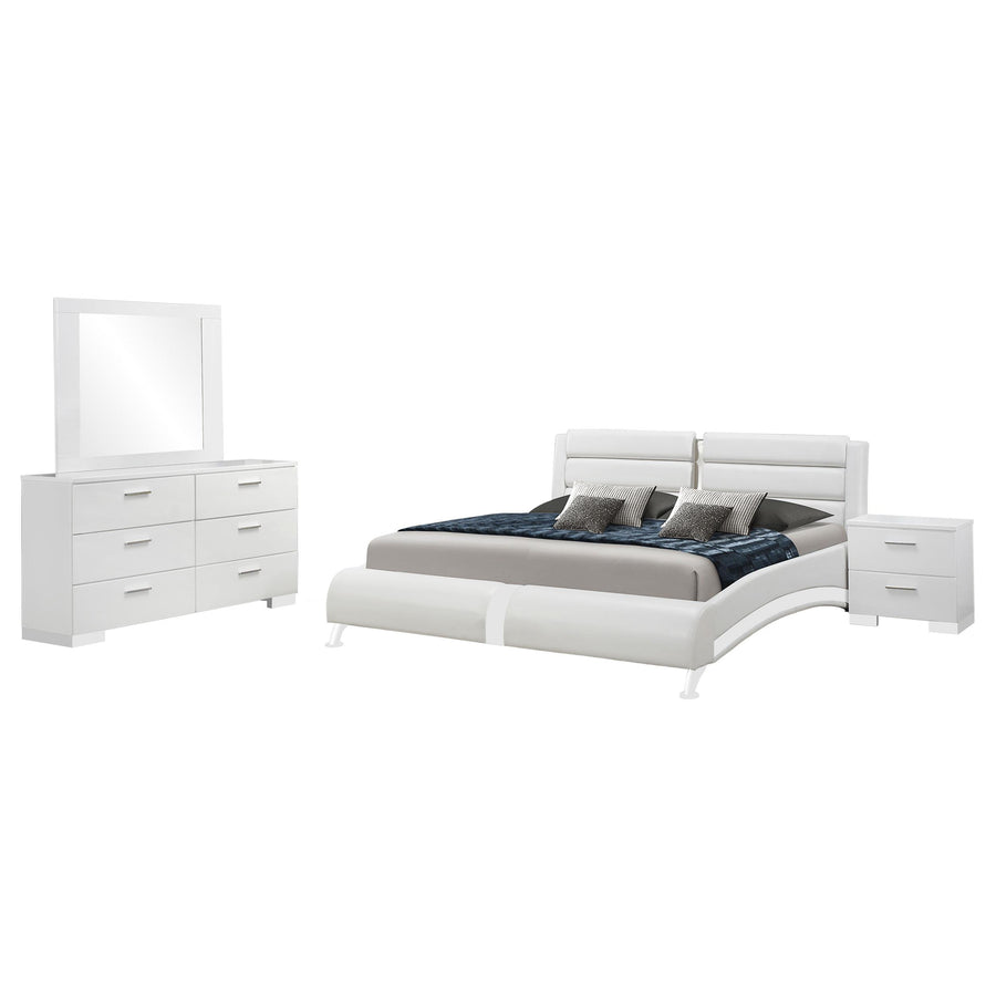 Coaster Furniture 300345KE-S4 Jeremaine 4-Piece Eastern King Bedroom Set White