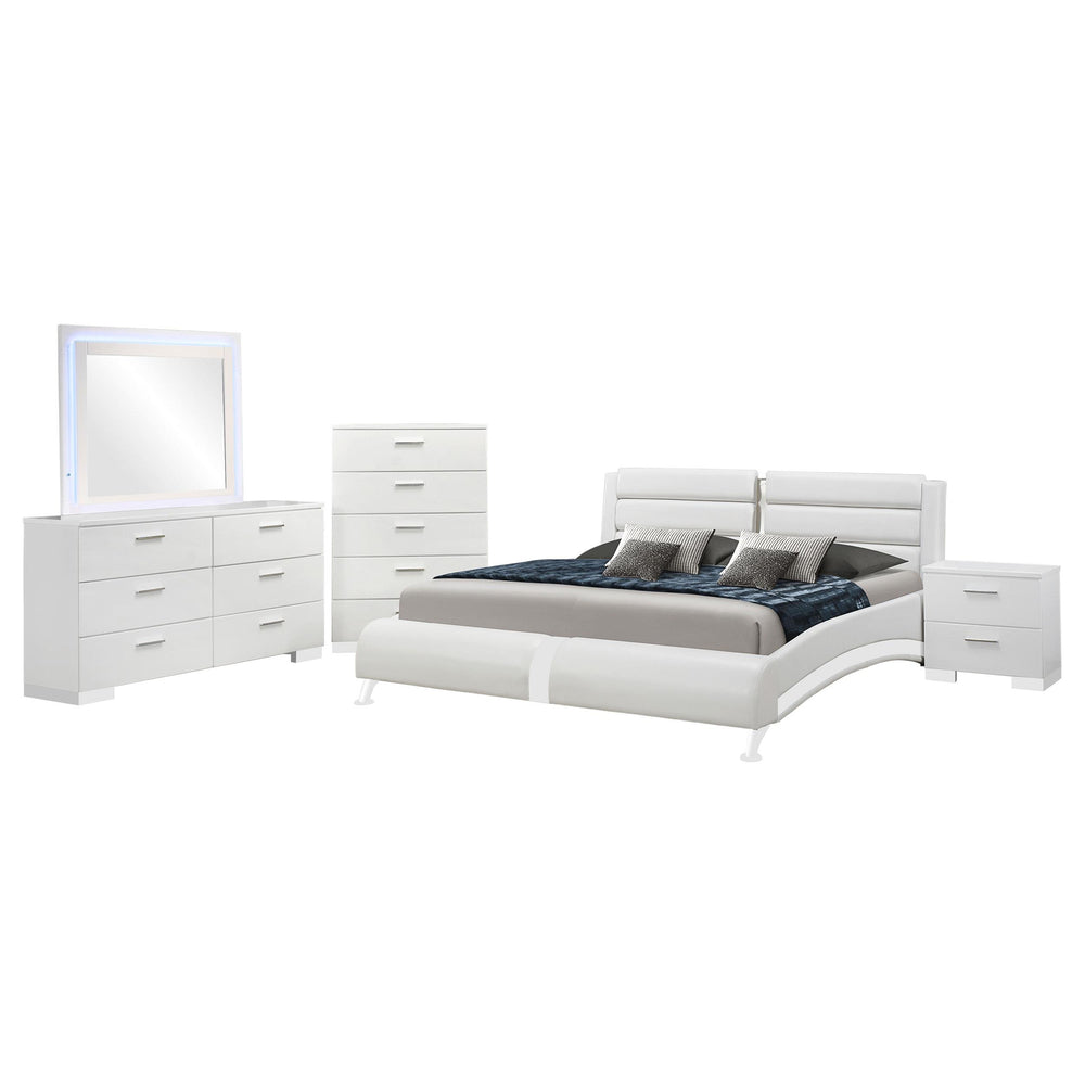 Coaster Furniture 300345KE-S5L Jeremaine 5-Piece Eastern King Bedroom Set White