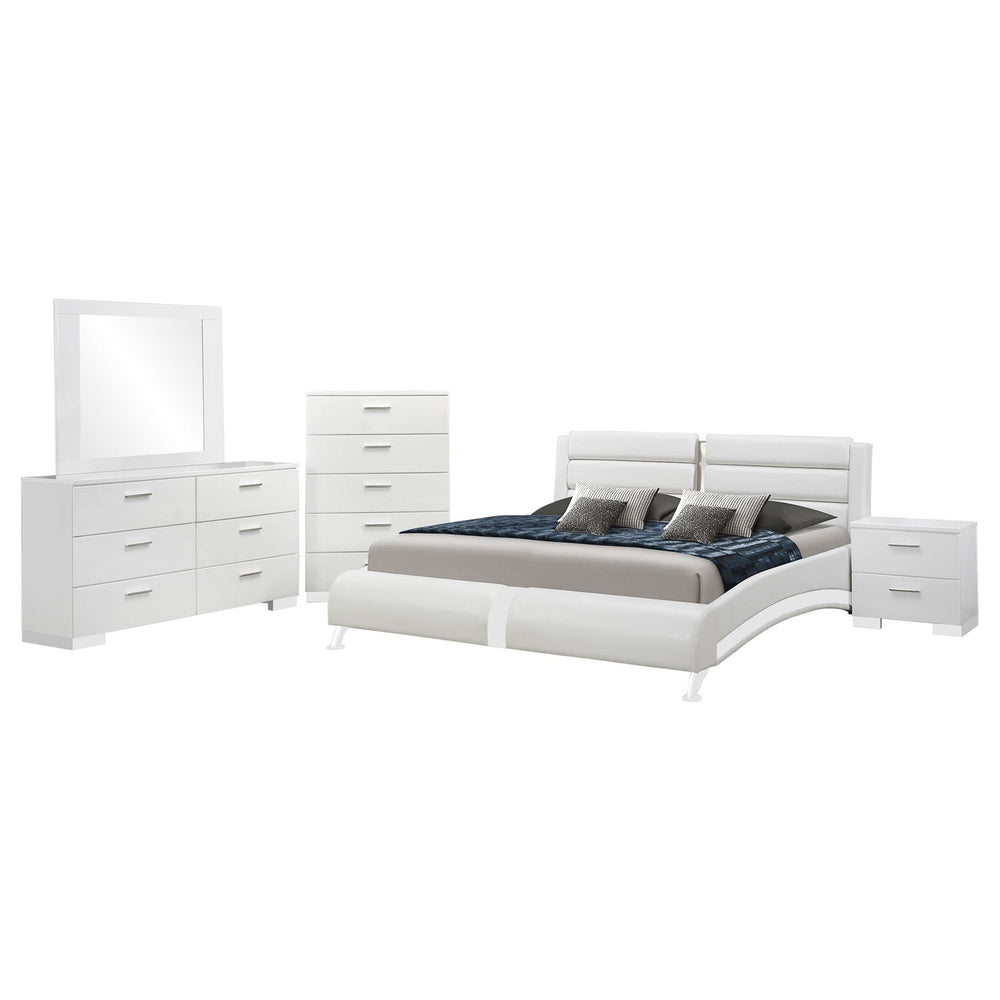 Coaster Furniture 300345KE-S5 Jeremaine 5-Piece Eastern King Bedroom Set White