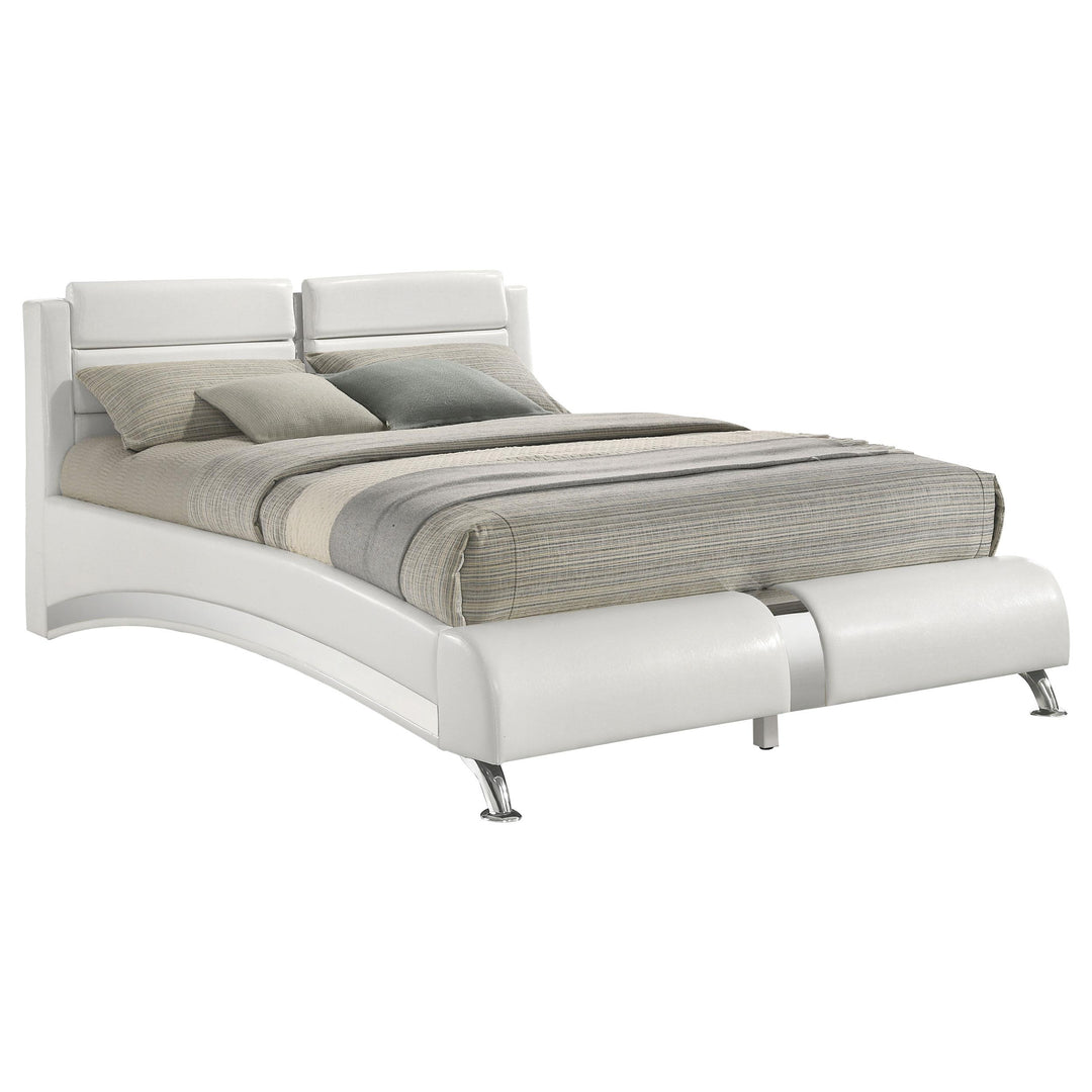 Coaster Furniture 300345Q Jeremaine Upholstered Queen Sleigh Bed White