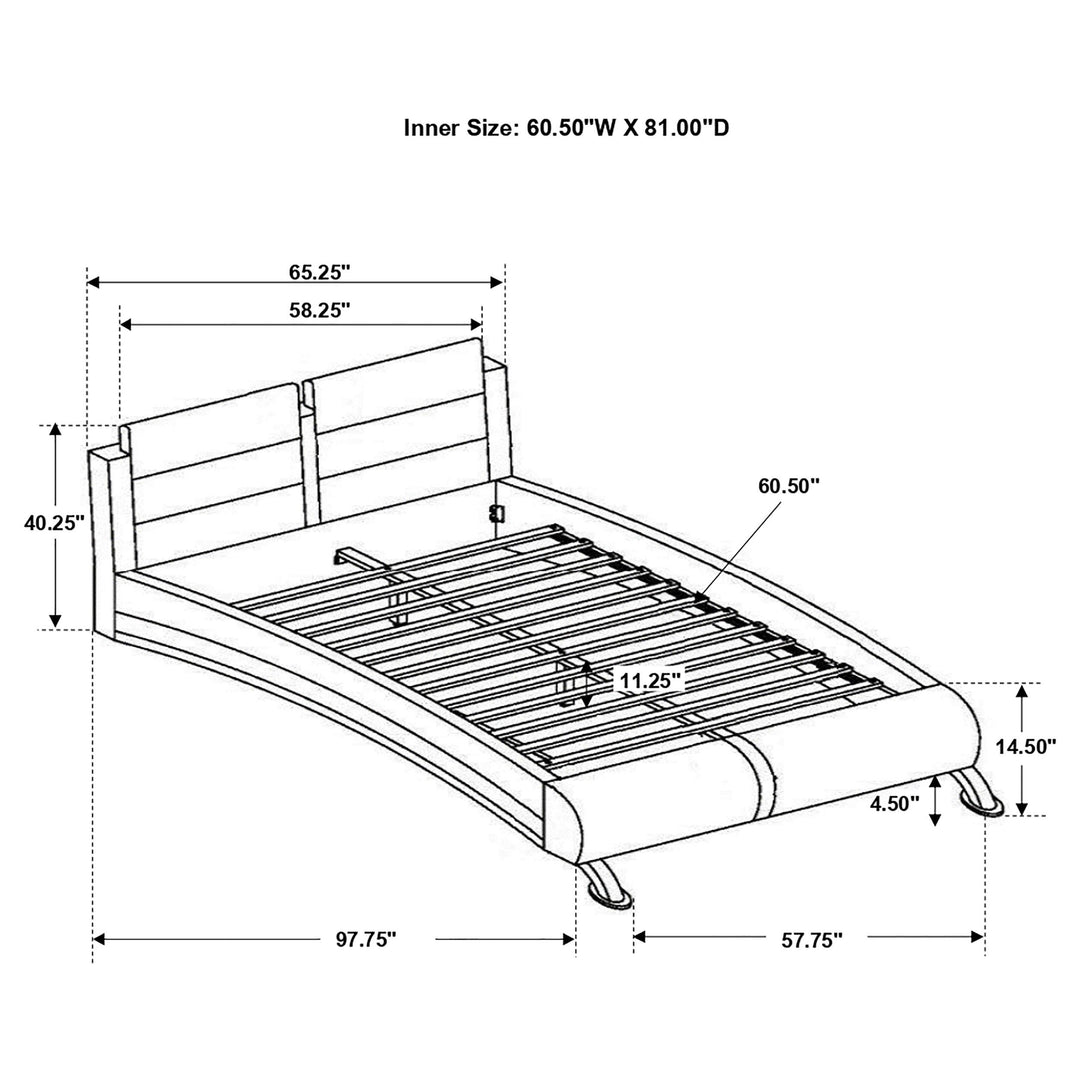 Coaster Furniture 300345Q Jeremaine Upholstered Queen Sleigh Bed White