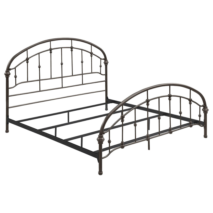 Coaster Furniture 300407KE Rowan Metal Eastern King Open Frame Bed Dark Bronze