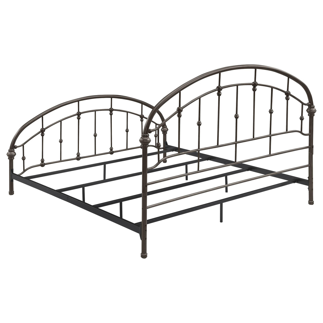 Coaster Furniture 300407KE Rowan Metal Eastern King Open Frame Bed Dark Bronze