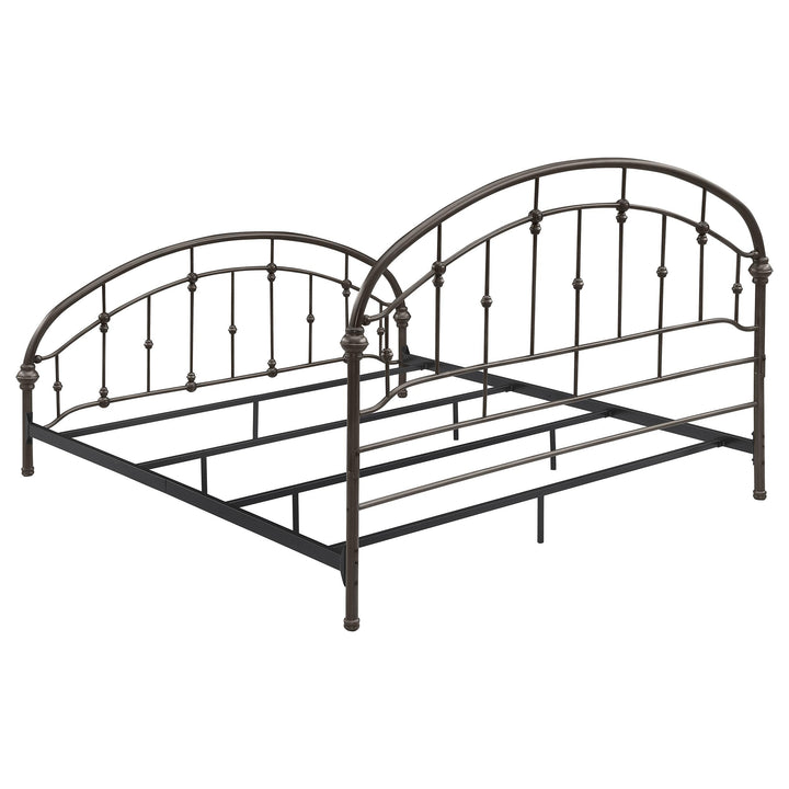 Coaster Furniture 300407KE Rowan Metal Eastern King Open Frame Bed Dark Bronze