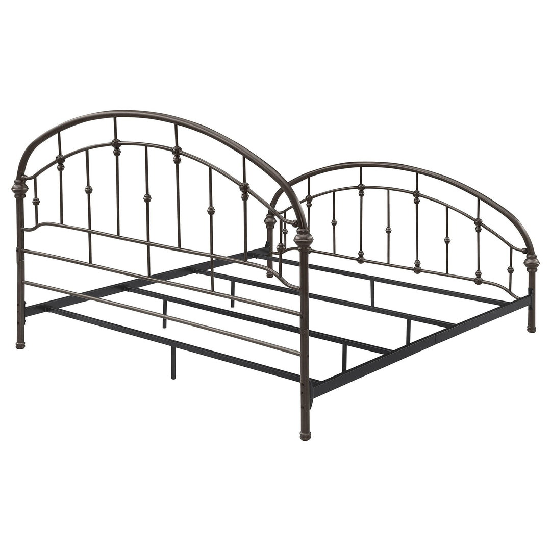 Coaster Furniture 300407KE Rowan Metal Eastern King Open Frame Bed Dark Bronze