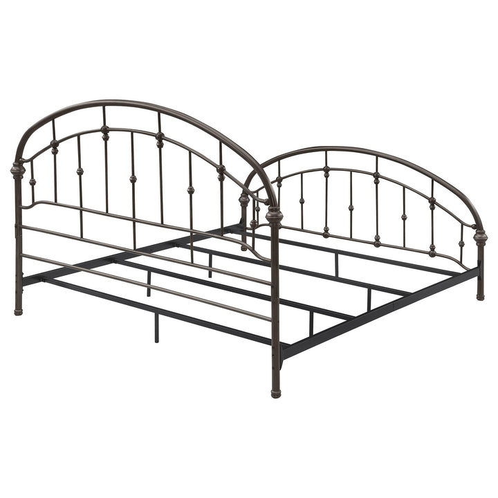 Coaster Furniture 300407KE Rowan Metal Eastern King Open Frame Bed Dark Bronze