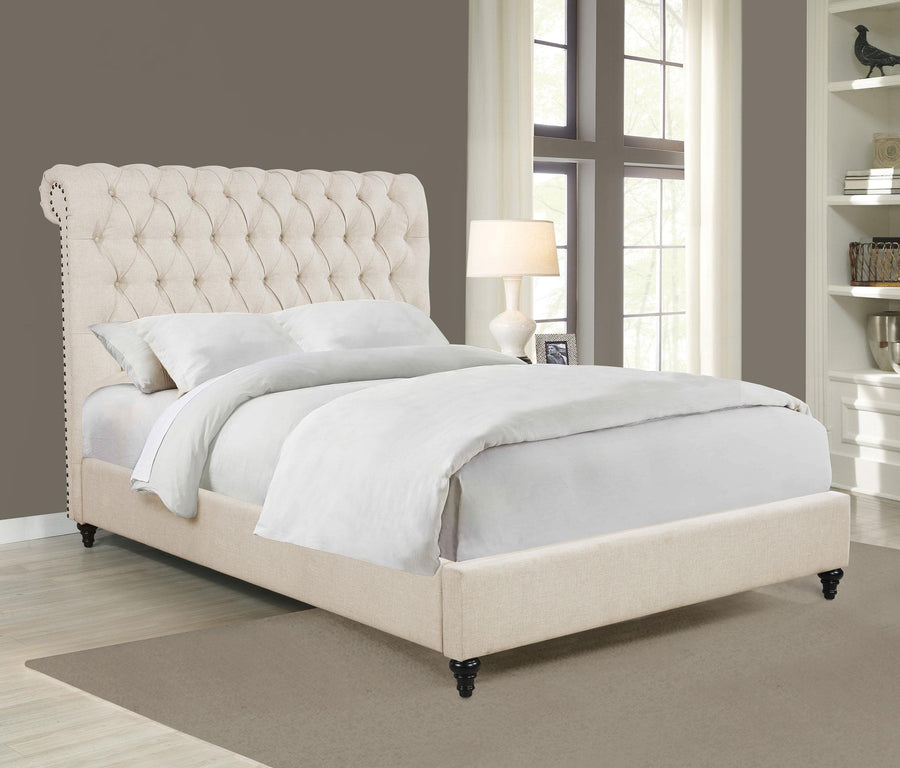 coaster-furniture-300525q-devon-57-inch-upholstered-queen-panel-bed-beige